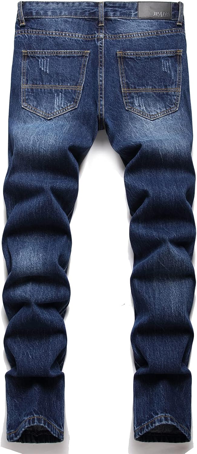 AITITIA Men's Ripped Regular Fit Jeans - Image 3