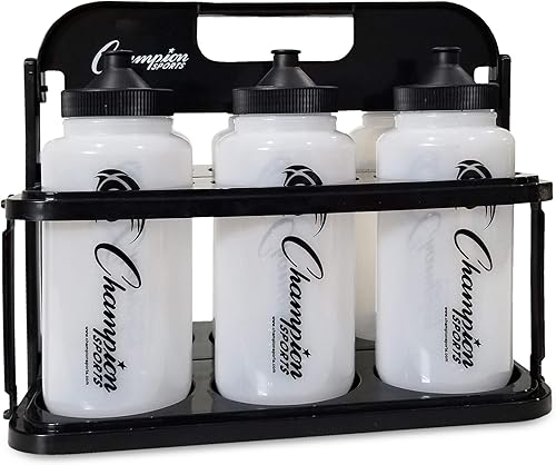 Champion Sports Juego de botellas de agua de plástico, cuarto de galón, color negro