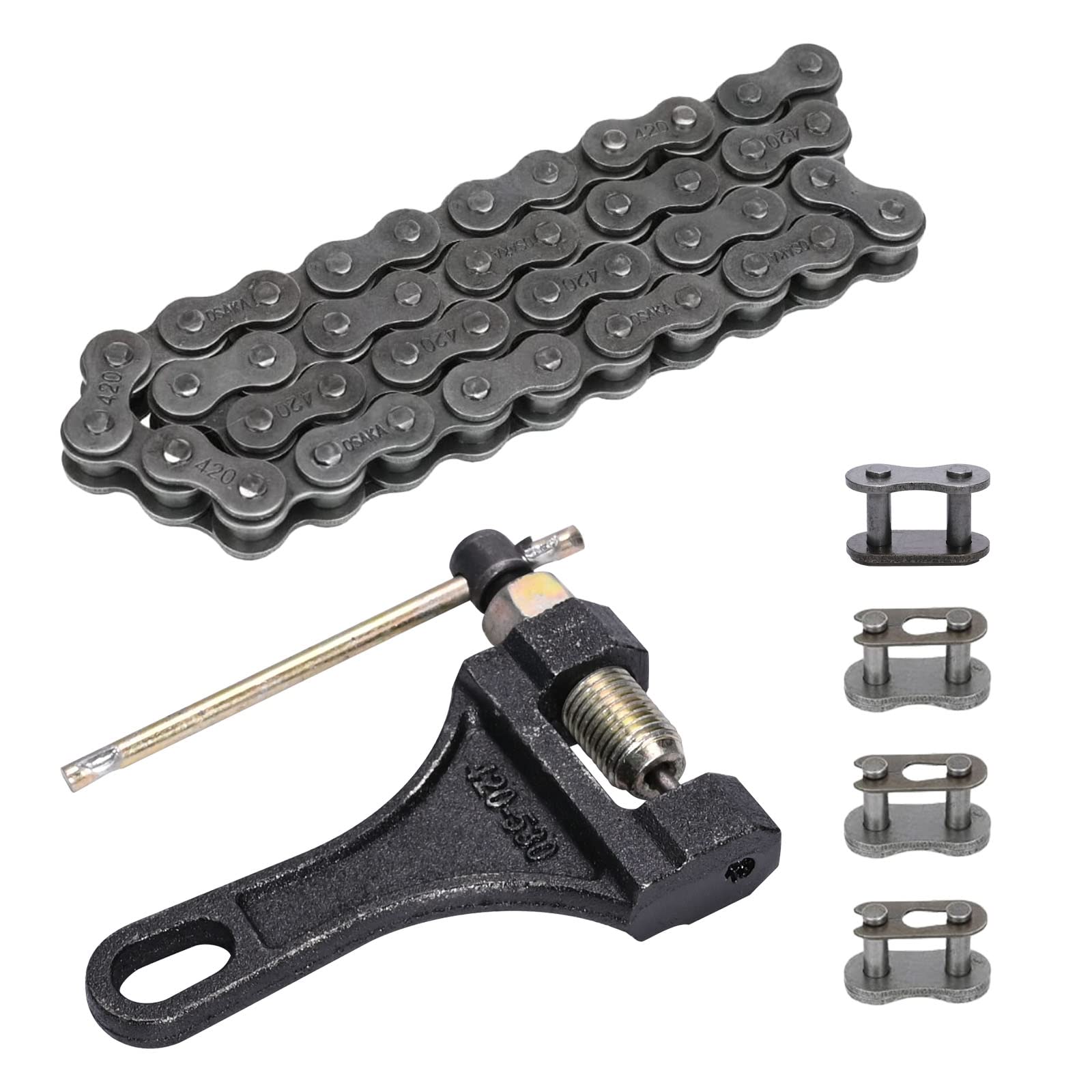 FVRITO 420 Jackshaft Chain 42 Link And 90 Link Front Rear Drive Chain