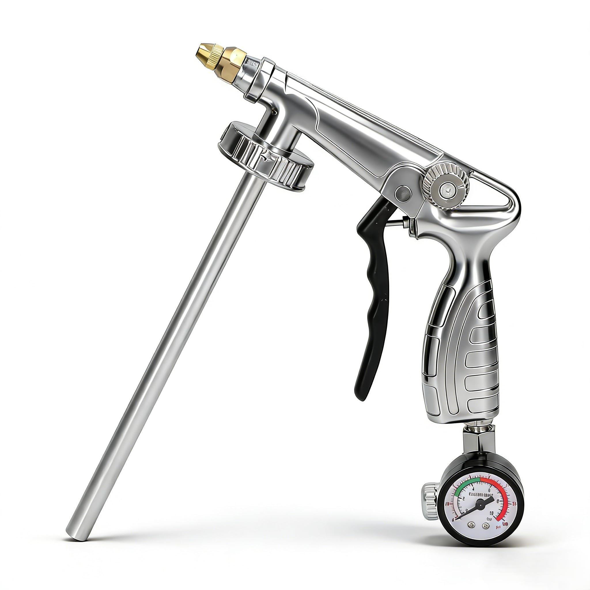 pistolet de pulvérisation pneumatique, pistolet pour cavités réglable avec manomètre, Pistolet Anti gravillon en aluminium avec raccord de 40 mm, pour apprêt adhésif de protection de châssis