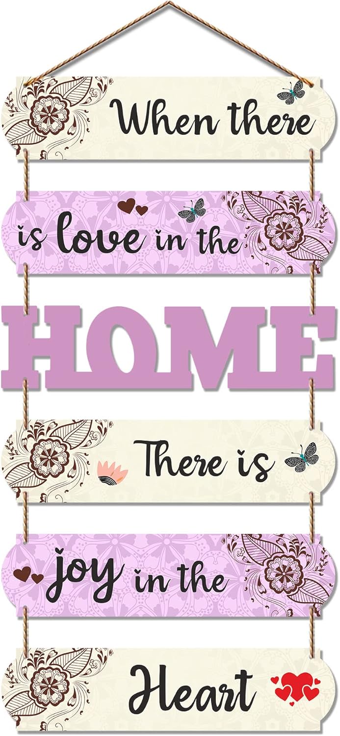 Artvibes Home Quote Decorative Wall Art MDF Wooden Wall Hanger for Livingroom|Bedroom|Home Décor|Office|Café|Gift(WH_6606N), Set of 6