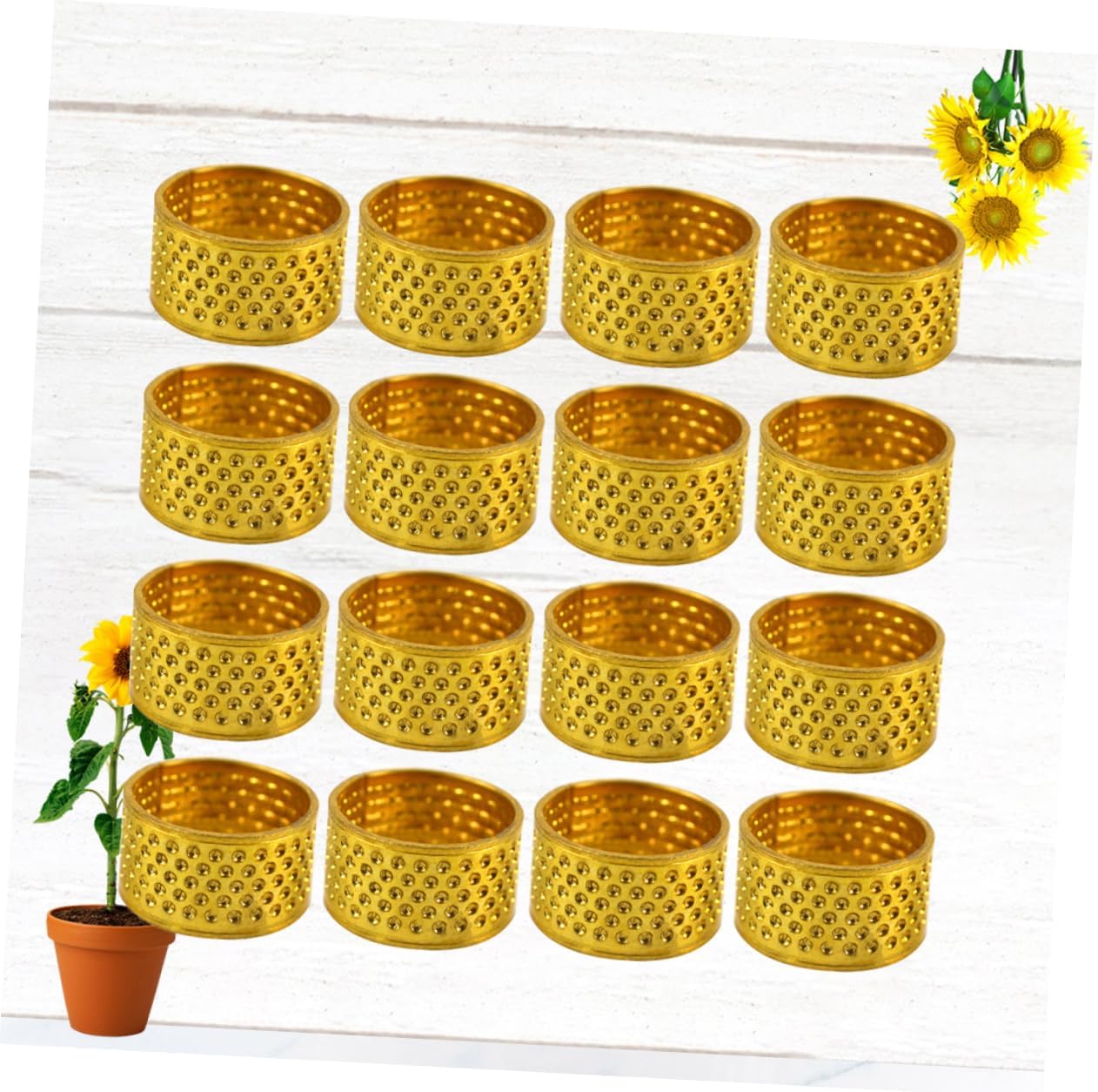 Hohopeti 100pcs Sewing Protector Cross Stitch Finger Protector Metal Thimble DIY Craft Quilting Thimble Ring