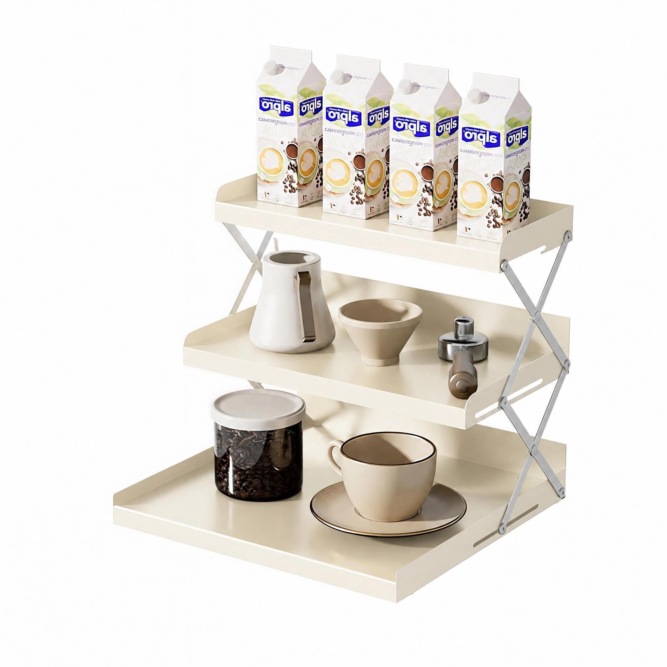 Miusite White 3 Tier Coffee Station Organizer For Countertop,