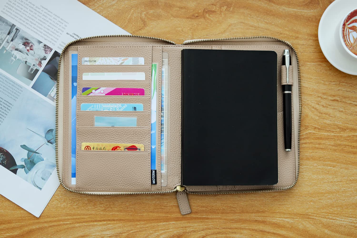 Moterm Funda de piel con cremallera para planificadores Stalogy B6
