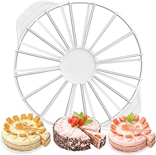 Cake Slicer Cake Cutter Slicer Cake Cutter Professional Divider: 14-16 Slices with Layer Leveling, Compatible with 16-Inch Cakes (White,1)