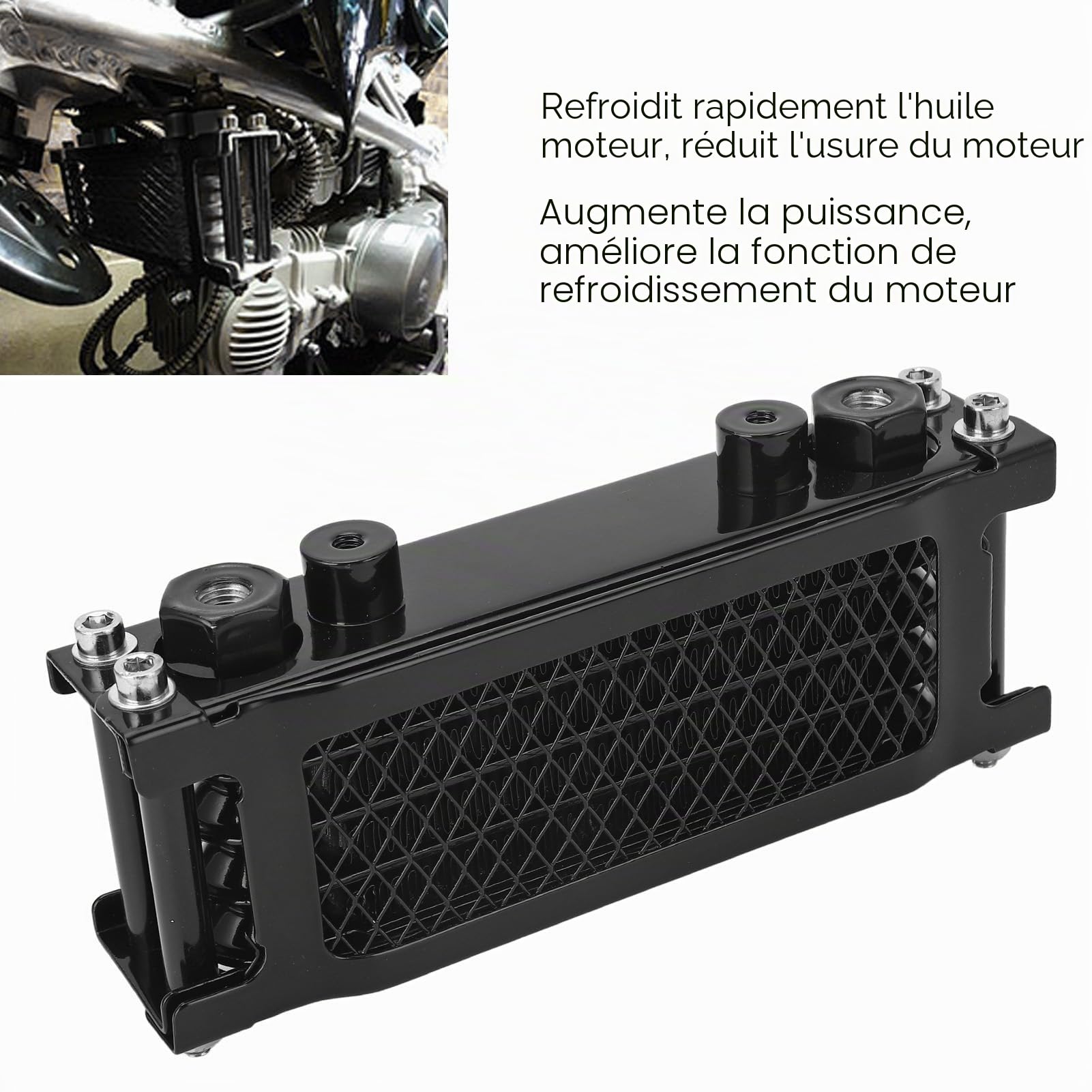 Refroidisseur D'huile Moteur de Moto, Kit de Refroidissement D'huile Moteur à 4 Rangées pour Monkey 125 à Dirt Pit Bike, Kit de Radiateur de Moteur de Refroidissement