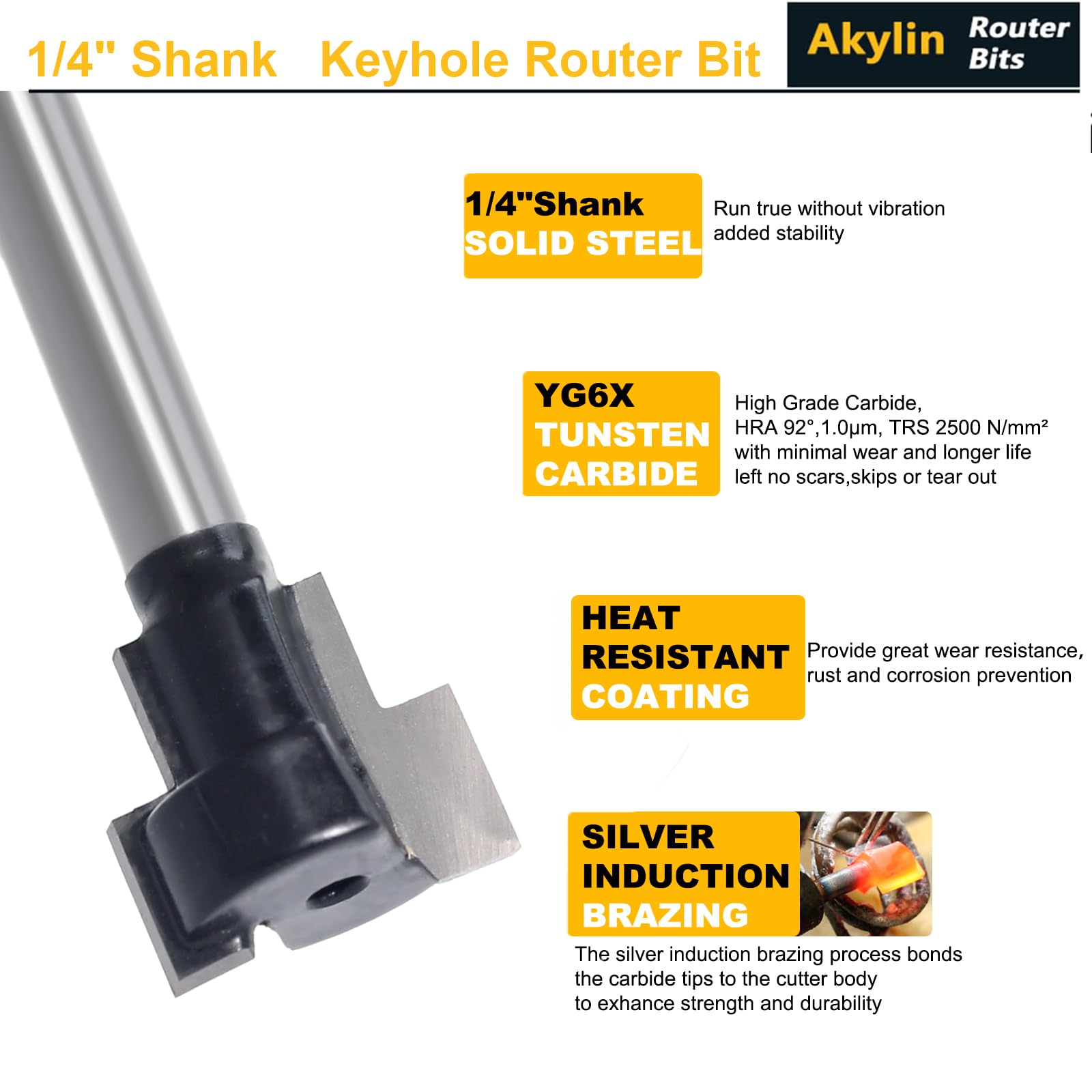 Carbide Tipped Keyhole Bit, 1/4-Inch Shank - Image 3