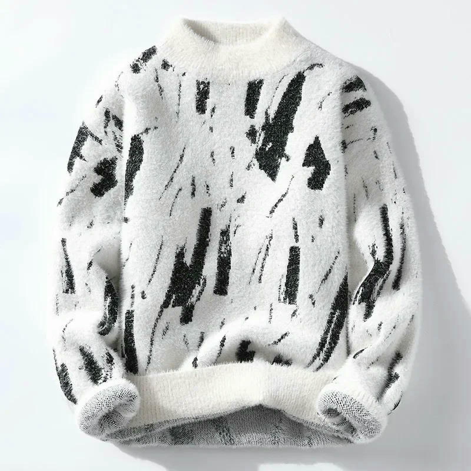 CHENSHI Sweter męski sweter z dzianiny na co dzień okrągły kołnierzyk-szary-sw015-xxl