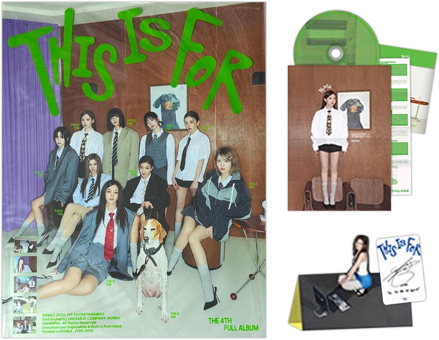 TWICE - The 4th Full Album [THIS IS FOR] FOR Ver. Photobook + PVC Cover + Folded Poster R + Mini Paper Standee + 5 Extra Photocards