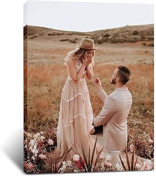 Unite Stone Custom Canvas Prints with Your Photos Personalized Picture On Canvas Wall Art Personalized Custom Canvas Print Gifts for Wedding Family Friends Baby Pet12Lx16W