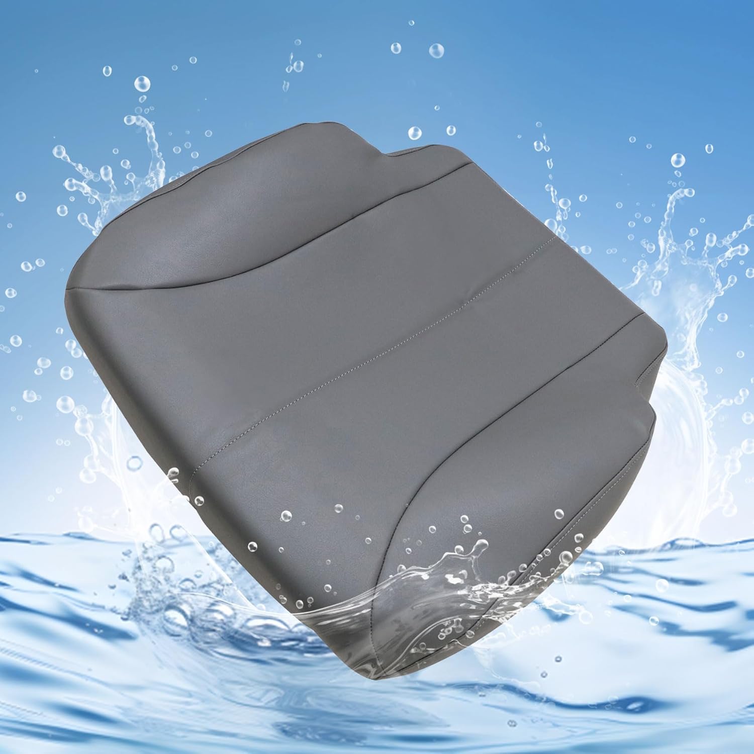 Mythoria Driver Or Passenger Side Bottom Seat Cover Replacement Microfiber Leather Medium Flint Gray Compatible with International Air Ride 2002 2003 2004 2005 2006 2007