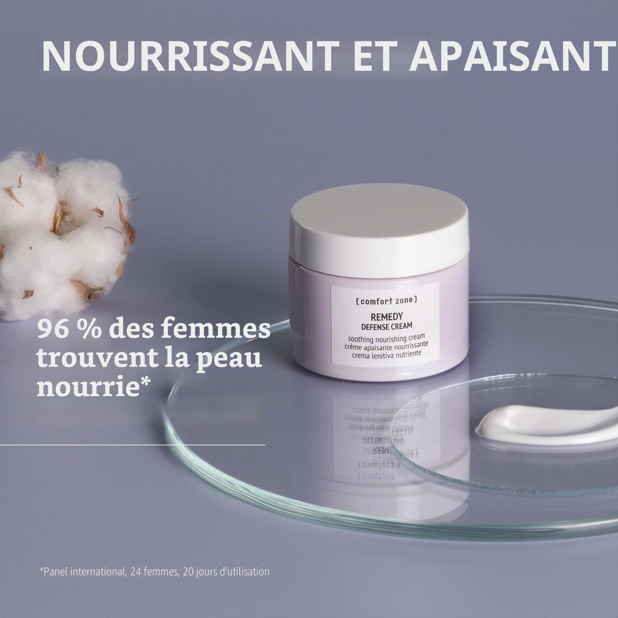 COMFORT ZONE Remedy Defense Cream 60 ml pour tous types de peau, avec format pratique, peau douce et soignée