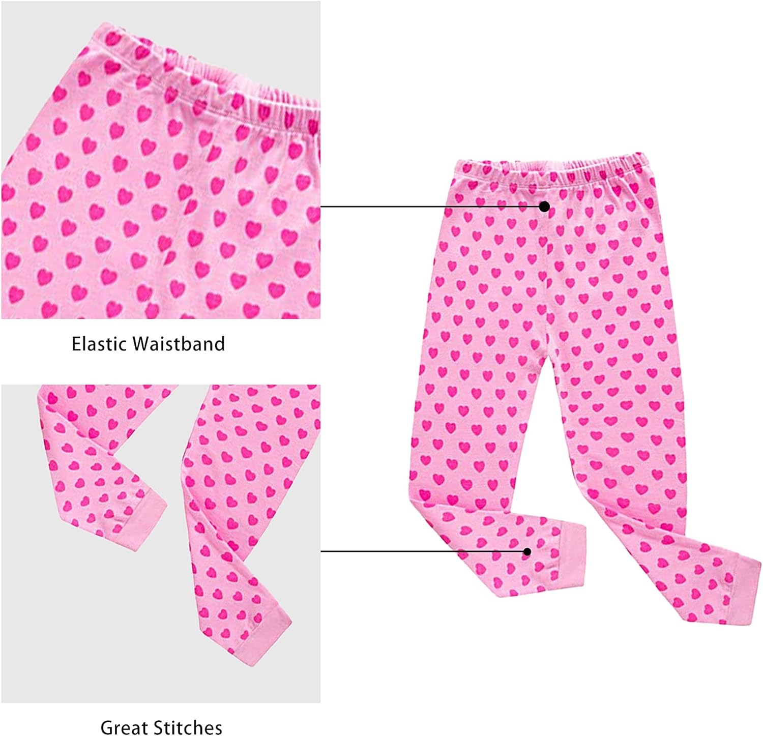 KikizYe Little Big Girls Pajamas Set Long Sleeve PJs 100% Cotton Pyjamas - Image 4