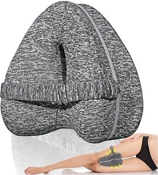 Heart Shape Knee Pillow,Leg Alignment Pillow,for Side Sleepers Hip Pain Grey