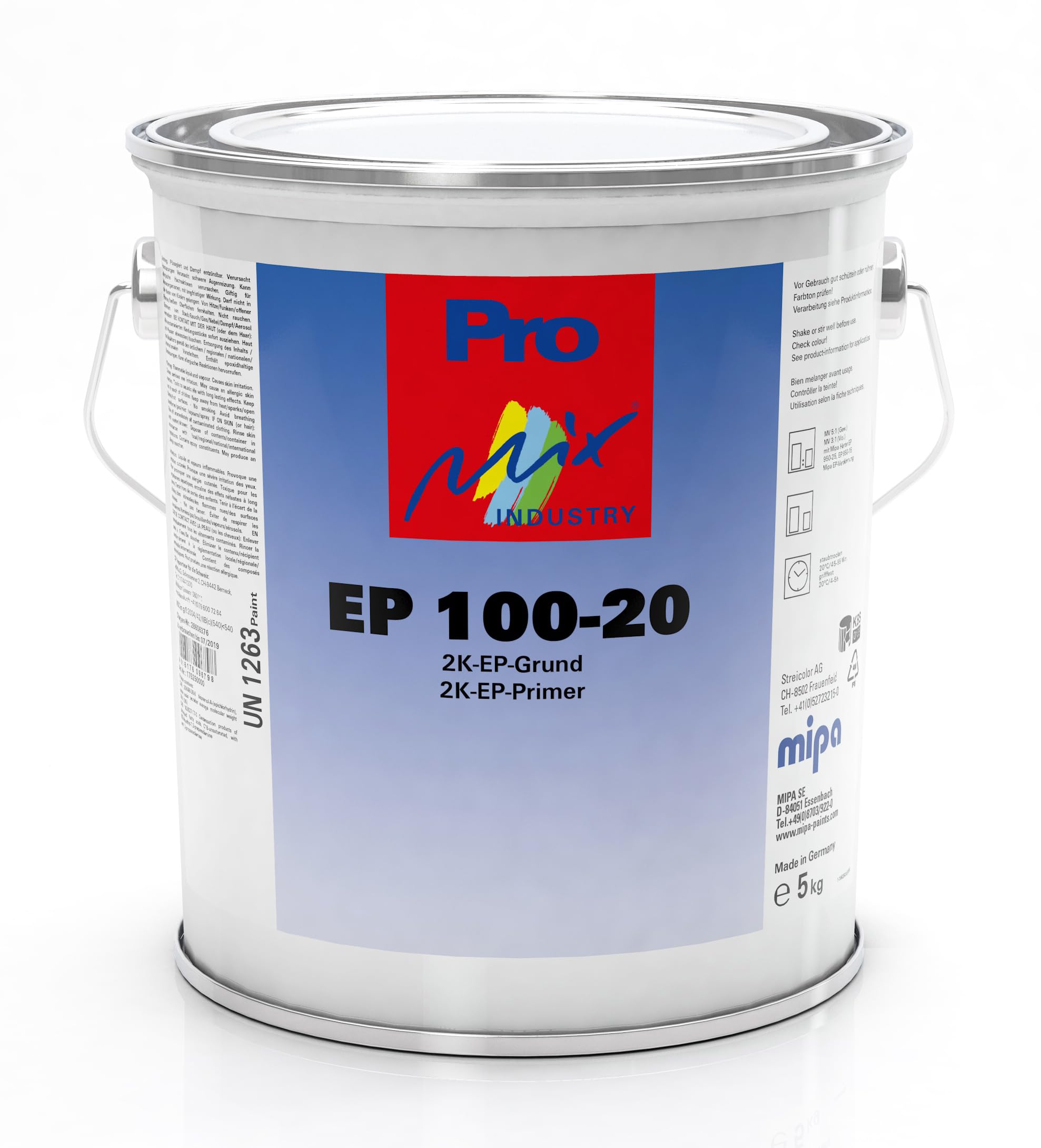 MIPA (14,90€/kg) EP 100-20 2K-EP-Grundierung - RAL 7032 Kieselgrau - 5 kg