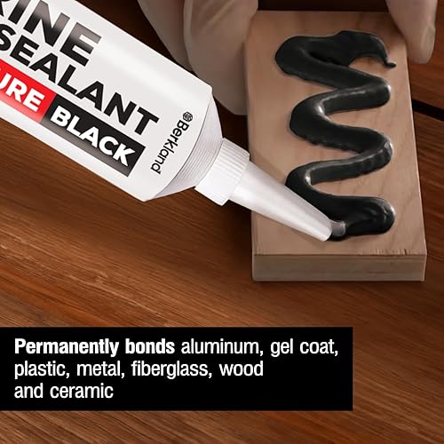 Miniatura 6 de 3 onzas Sellador adhesivo marino 5200 de curado rápido (negro) - Relleno de cuerpo de automóvil duradero y flexible - Unión y sellado permanente,