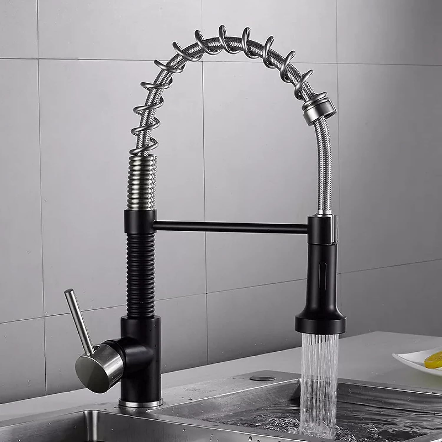 Faucet Pull Out Kitchen Faucet Brass and Nickel Pull Down Kitchen Sink Faucet Hot Cold Kitchen Mixer Tap(Style 4 Black Nickel)