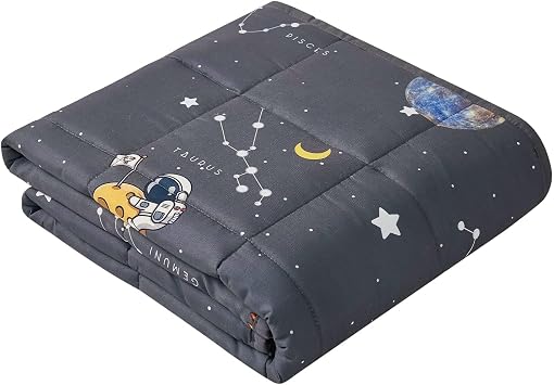 anfie Weighted Blanket 40"x60" 5lbs, Weighted Blanket Cooling Blanket for Resting,Throw Size Breathable Blanket with Premium Glass BeadSpace Grey
