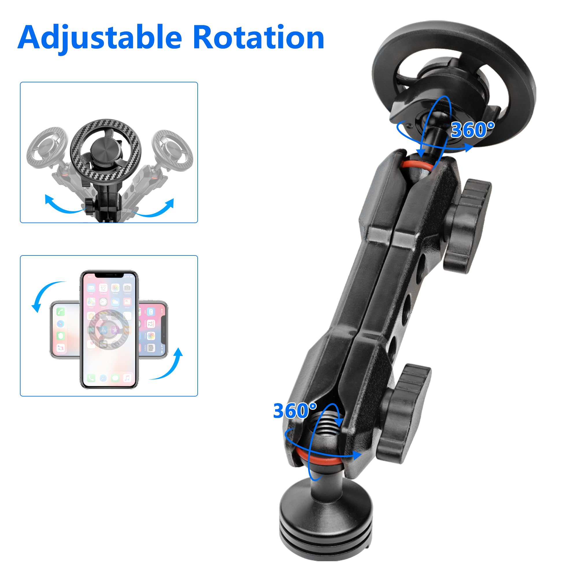 Soporte magnético para teléfono para Ford Bronco 2021-2026 2/4 puertas ajustable 360°, para accesorios Ford Bronco, tornillos OEM instalación de montaje en tablero (no para Bronco Sport)