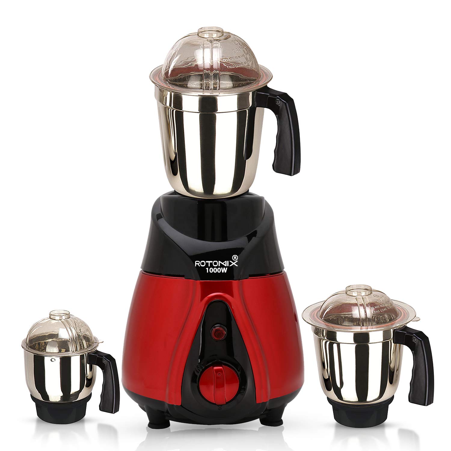 Rotomix NBTLBRMGF21 1000-Watt Mixer Grinder with 3 Jars (1 Wet Jar, 1 Dry Jar and 1 Chutney Jar) - BlackRed