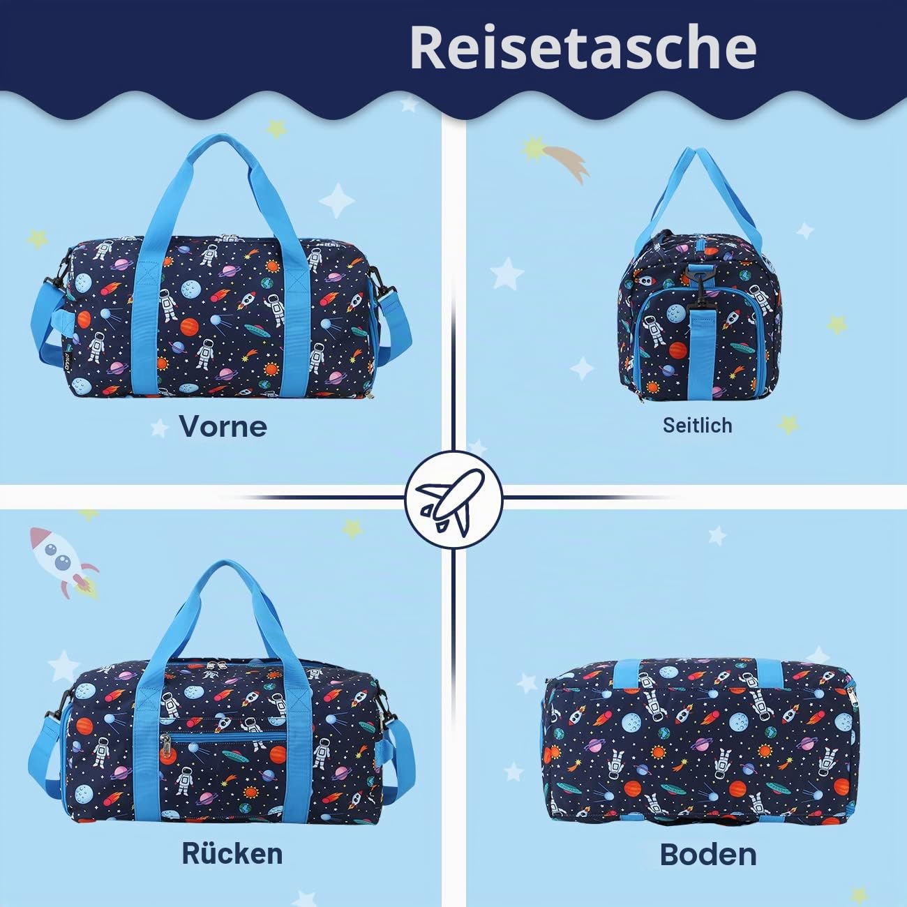 Reisetasche Kinder Jungen,RAVUO Wasserdicht Sporttasche Trainingstasche Mit Nassraum, Duffle Bag Schwimmtasche Badetasche Groß für Schule Reisenthel