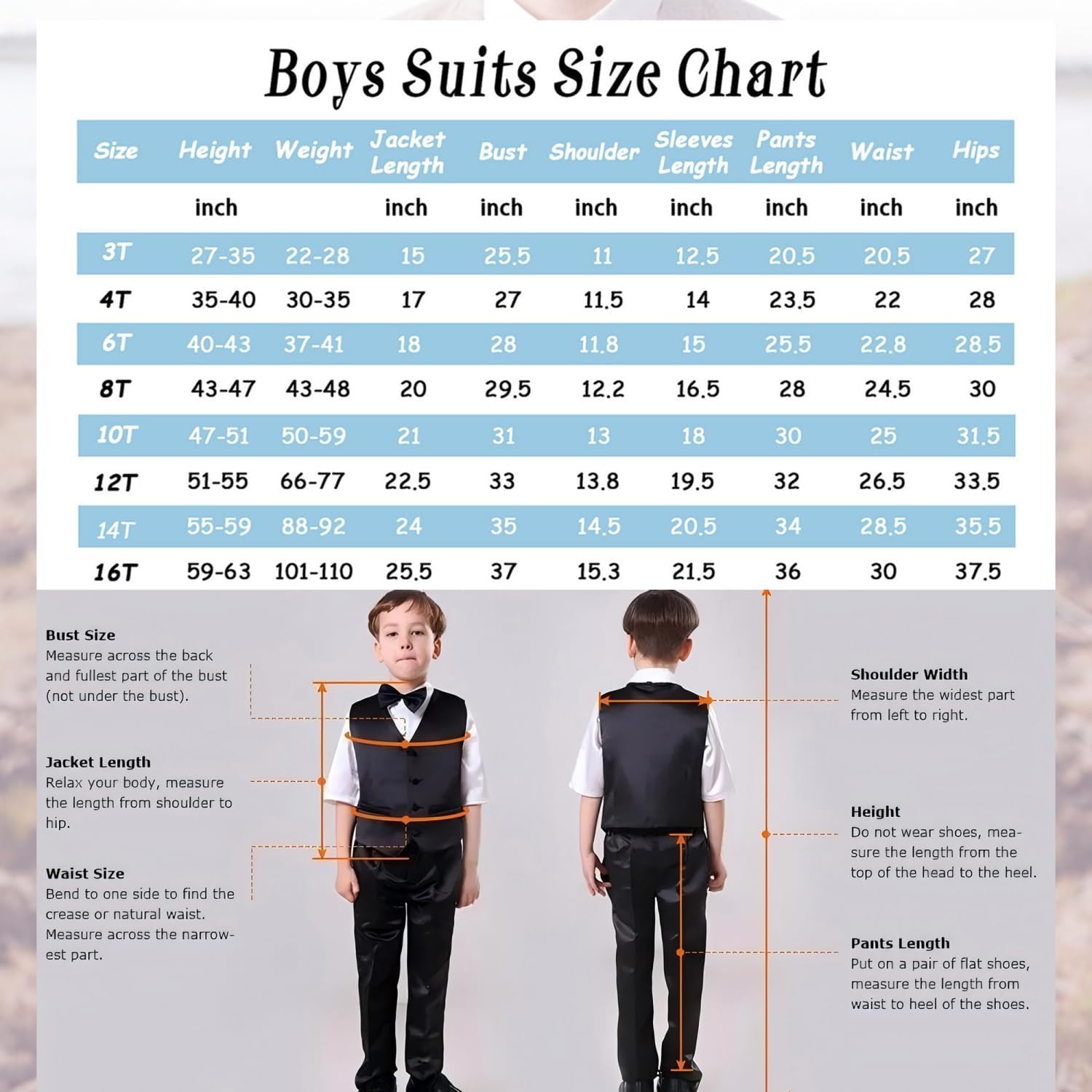 Boys Tuxedo Slim Fit Suit Three Piece Tuxedo Suits for Boys Formal Suits Wedding Outfit Blazer Vest Pants Set,Tea Green Size6-7 - Image 7