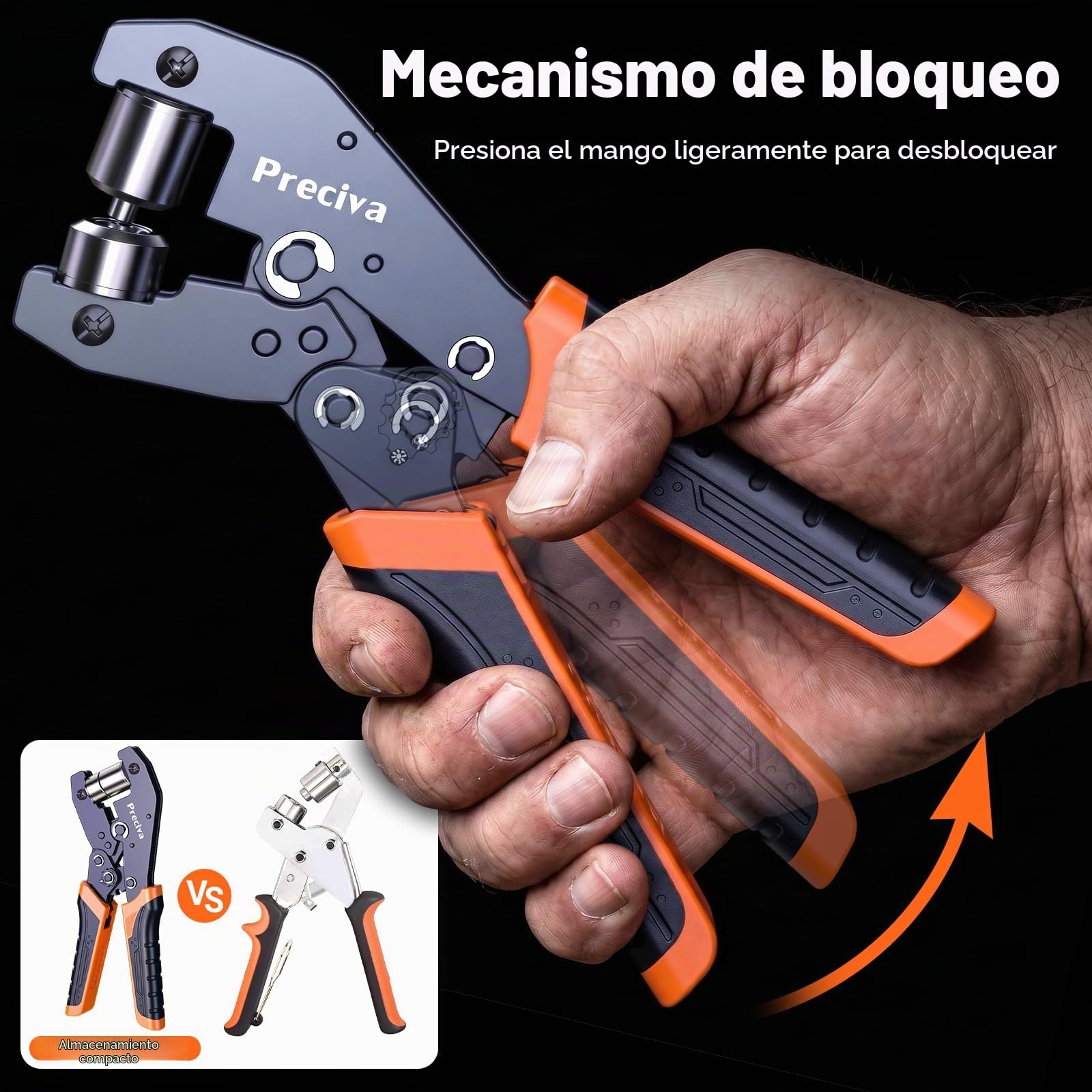 Preciva Kit de Remachadora de Ojales con Cabezales Intercambiables, Herramienta de Engaste con Ojales de 4 Colores de 6/10/12 mm, Alicate Sacabocados con Maletín para Lonas de PVC, Toldos y Cartón