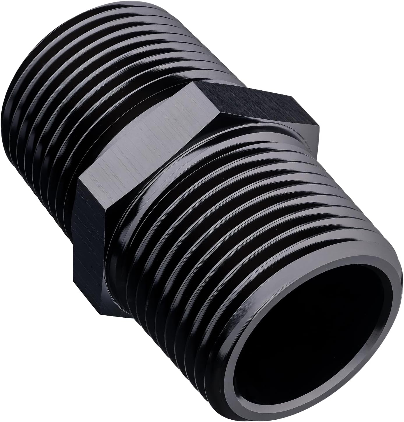 EVIL ENERGY 1/8" NPT Male to 1/8" NPT Male Thread Coupling Equal Hose Fitting Adapter Black Aluminum