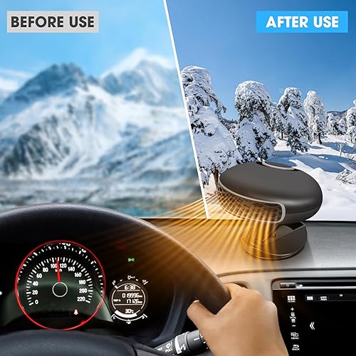Miniatura 6 de Calentador y descongelador portátil para automóvil de 12 V y 150 W, ventilador de calentamiento y enfriamiento rápido 2 en 1, rotación de 360 para