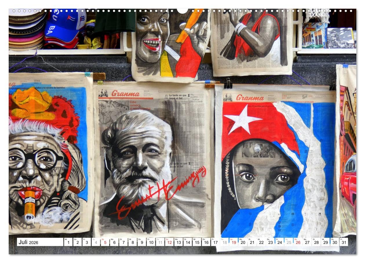 Hemingways Havanna - Ein Dichter und seine Stadt (hochwertiger Premium Wandkalender 2026 DIN A2 quer), Kunstdruck in Hochglanz: Auf Hemingways Spuren in der kubanischen Hauptstadt (CALVENDO Menschen)