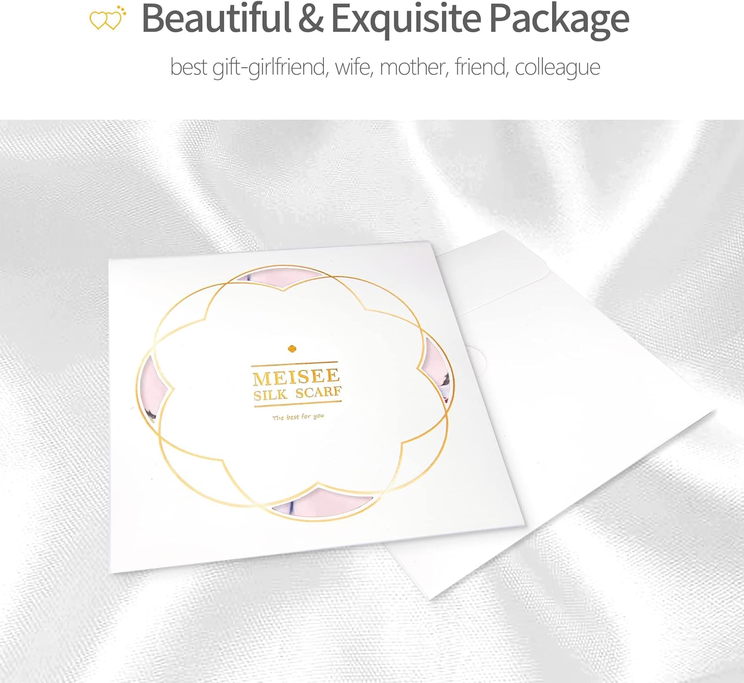 MEISEE 100% Mulberry Silk Long Scarf for Women Large Oblong Sunscreen Shawls Wraps Neck Headscarf Hair Wraps Gift Packed - Image 7