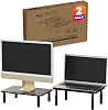 Neatzon Monitor Stand Set of 2 – Height Adjustable Monitor Raise 3 Stages for Monitors Laptops & Accessories Desk Organizer with Cable Management Tool Free Assembly NZ-STAND-01