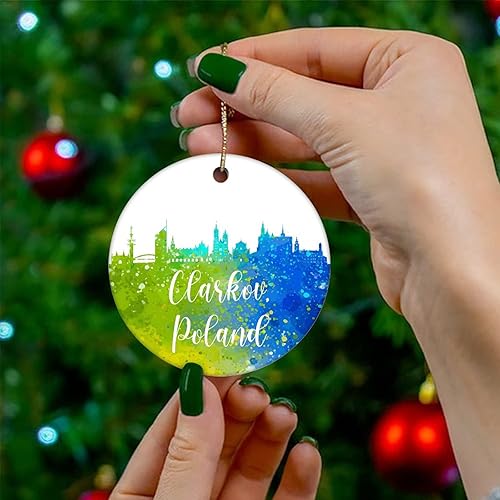 Vista 36 de Two-Side Printed Netherlands-Rotterdam Ceramic Christmas Ornament, Novelty for Family Friends Kids, Colorful City Painting Christmas Keepsake