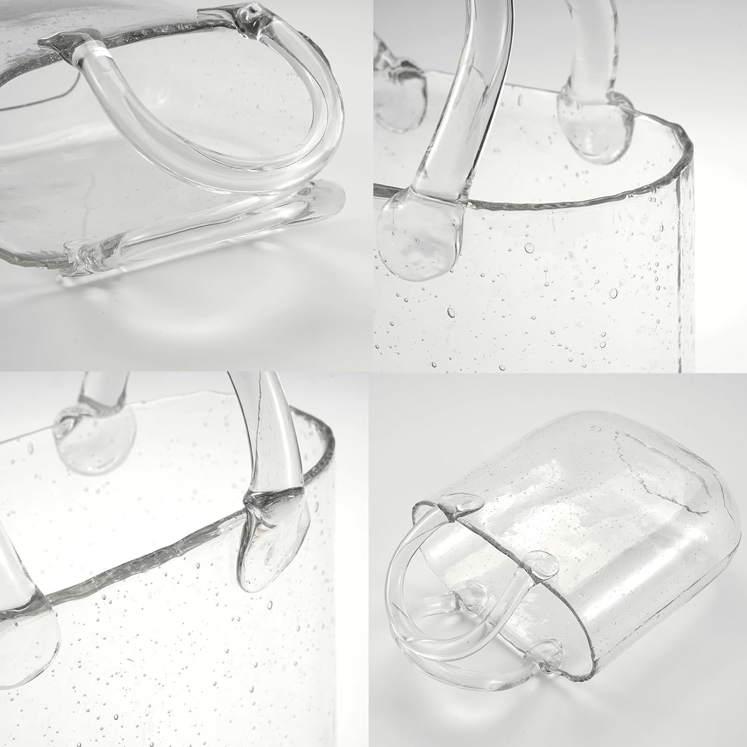 Clear Glass vases, Handbag Shaped Cases Can Hold Flowers or Fish, Suitable for Home and Office Decoration, Birthday Gifts, Bubble Design, Transparent