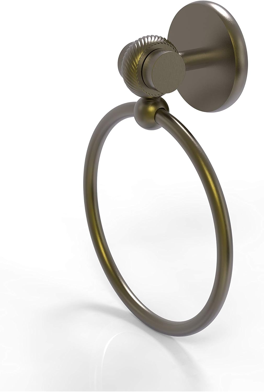 Allied Brass 7216T-ABR Satellite Orbit Two Collection Twist Accent Towel Ring, Antique Brass