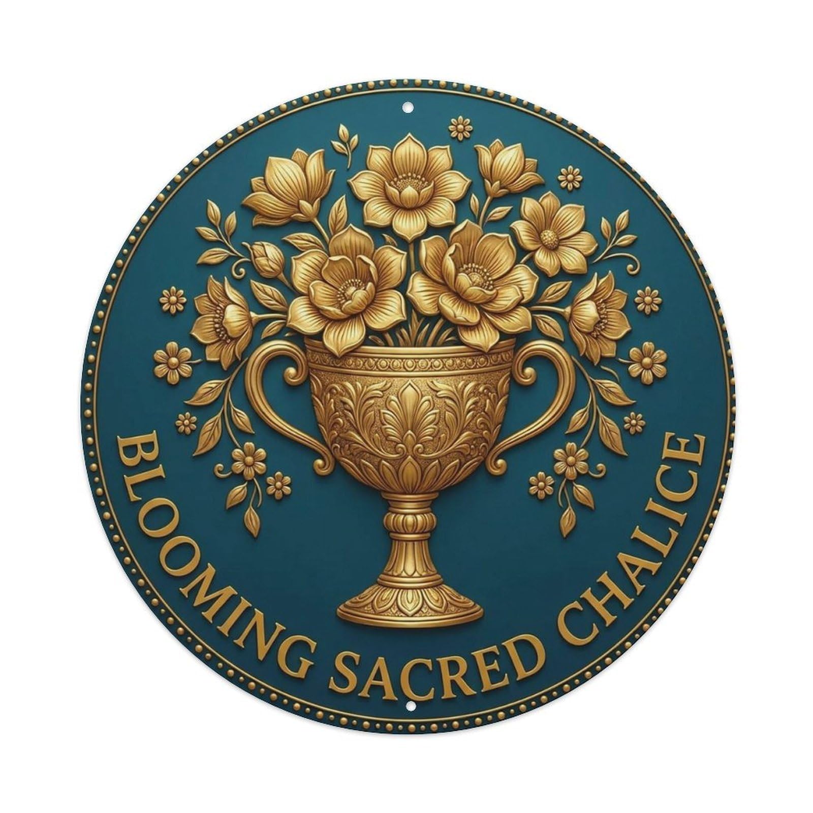 Vintage Blooming Sacred Chalice Flower Zen Yoga Metal Tin Sign