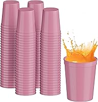 Vista 30 de PartyPrints Paquete de 100 vasos de plástico en blanco reutilizables de 16 onzas, color azul real, vasos para estadios a granel, libres de BPA