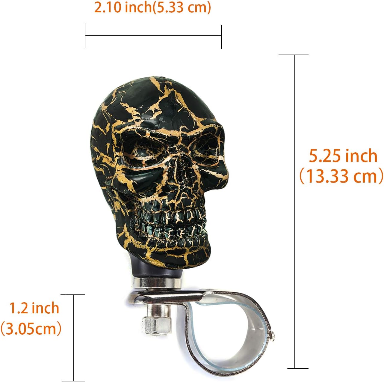 Skull Car Turning Booster Grip Spinner Steering Wheel Suicide Knob Assist Handle Fit Most Agricultural Tractors Forklifts Lawn Mowers, Black
