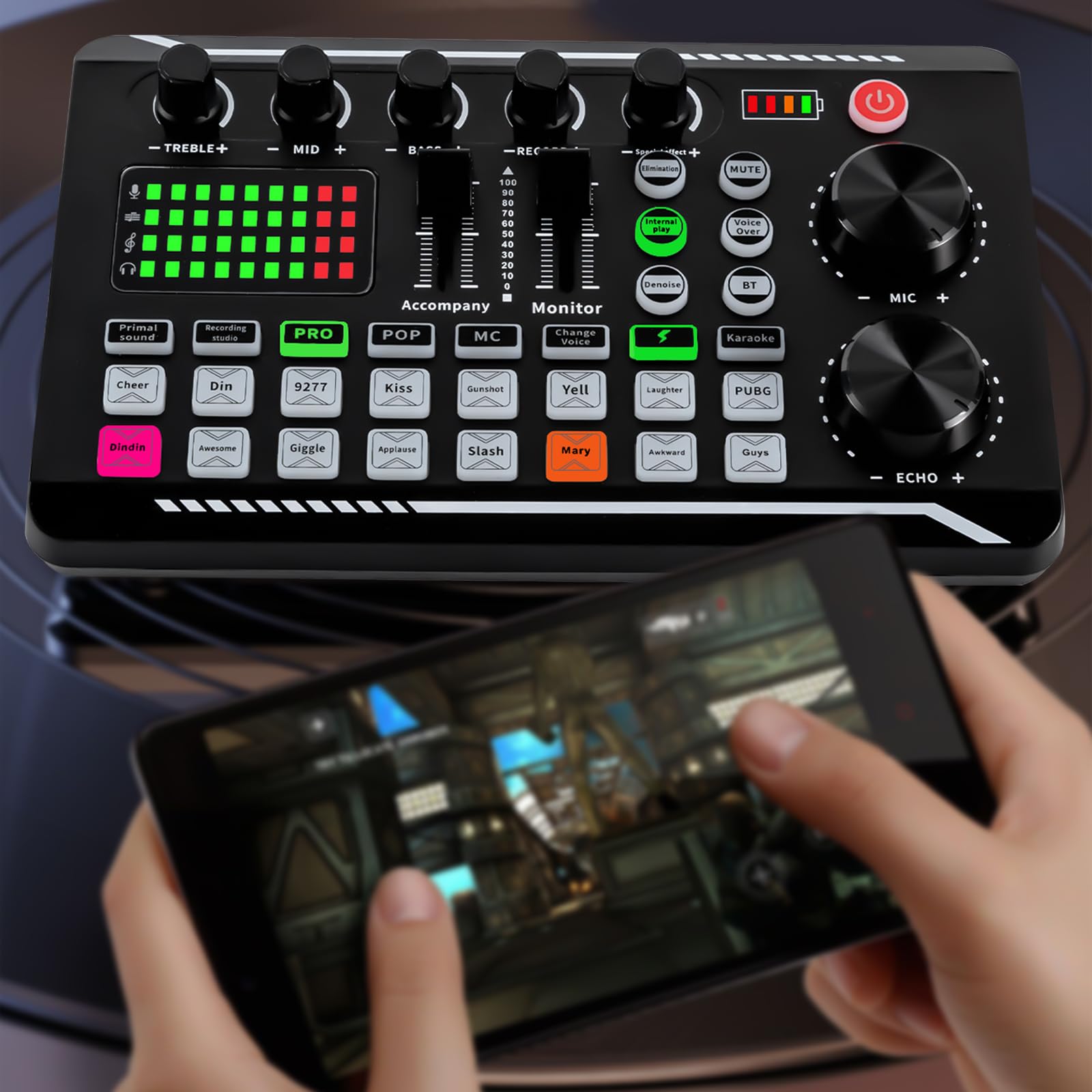 F998 karta dźwiękowa, profesjonalny mikser audio, system konsoli Soundboard, interfejs OTG typu C, mikser dźwiękowy, redukcja szumów, do studia nagrań i gier