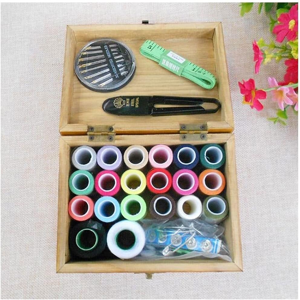 JSEIAJB All-Wood Needle Line Box Retro Home Needle Line Set Sewing Sewing Line Portable Needle Wire Package