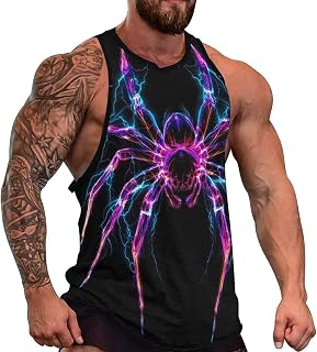 Spider Thunder Mens Tank Top Sleeveless Shirt Muscle T Shirt for Gym Workout