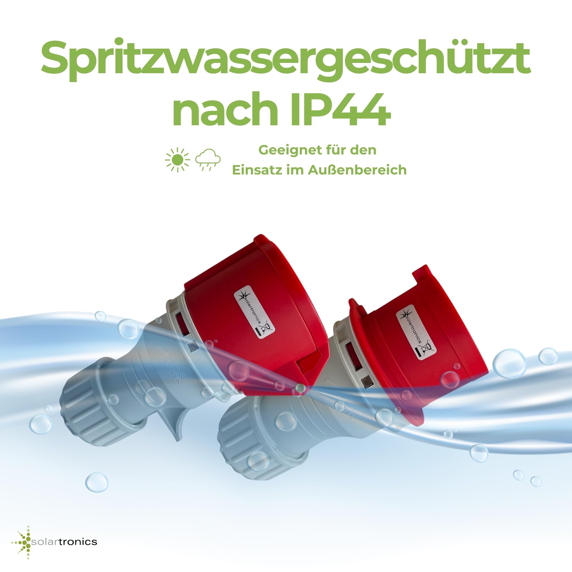 SOLARTRONICS CEE-Stecker & Kupplung 32A 400V 5-polig weiblich/männlich 3P+N+EI P44 (10er Pack)