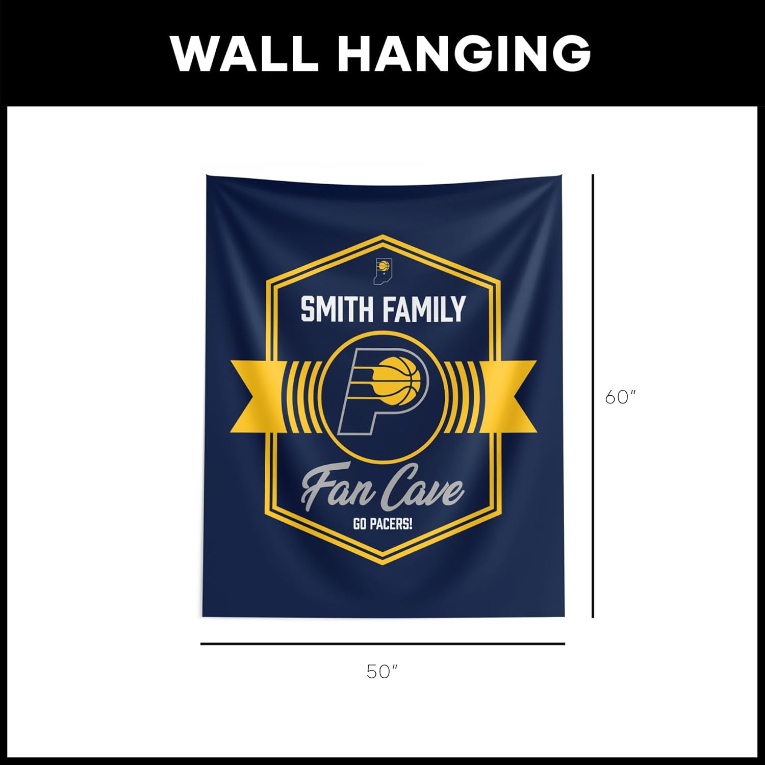 Northwest NBA Personalized Printed Wall Hanging Tapestry, Woven Polyester Fabric, Decorative Fan Art for Bedroom Office Living Room, 50 x 60 Inch