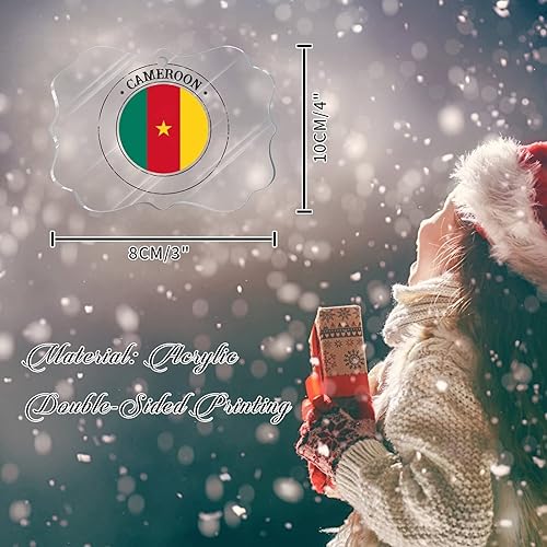 Vista 225 de Guatemala - Adornos acrílicos de Navidad, regalo de recuerdo de ciudad patriótica, adorno para árbol de Navidad, bandera nacional de Guatemala