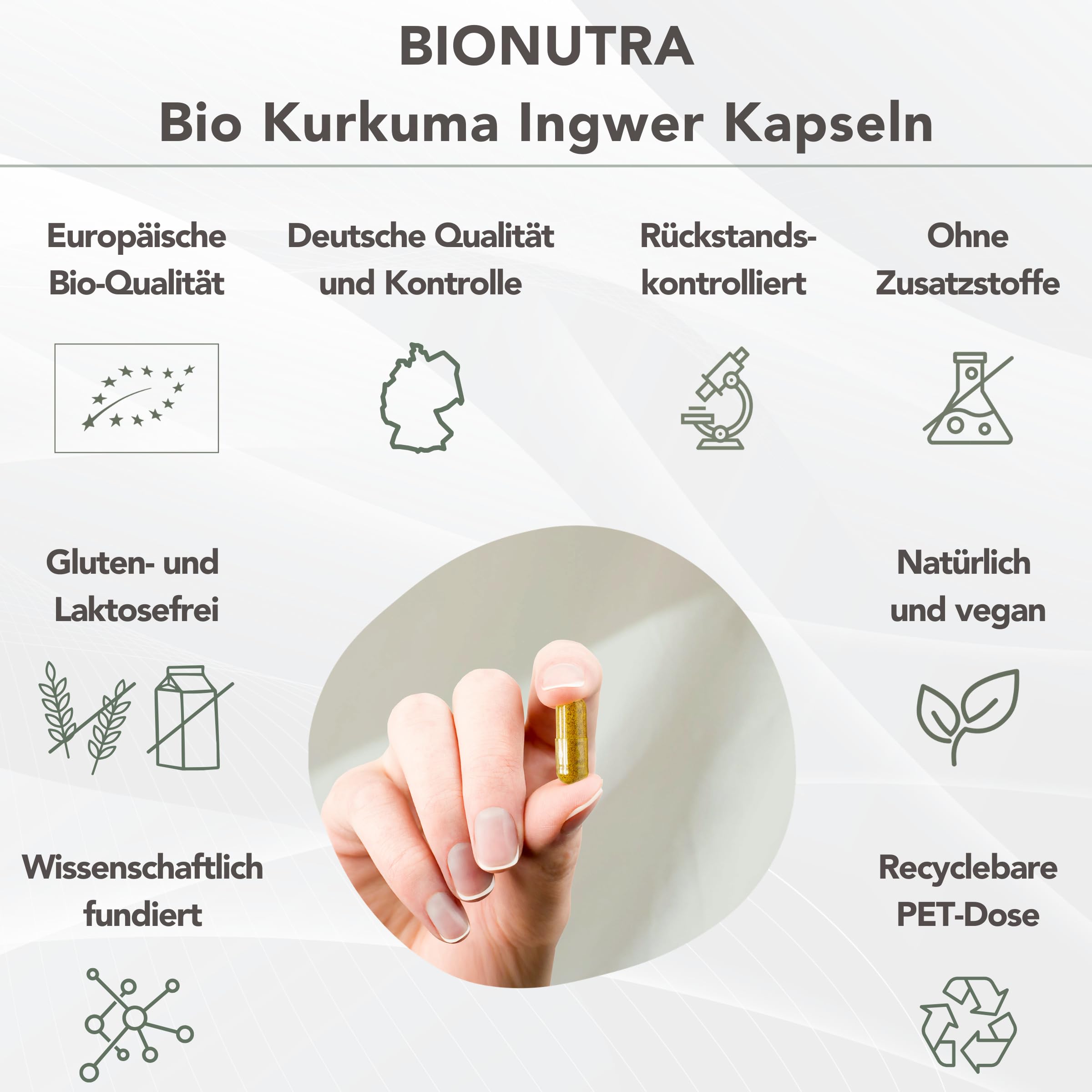 BIONUTRA Bio Kurkuma Ingwer Kapseln mit Pfeffer & Chili, 270 Stk à 700 mg | hochdosiert, rückstandskontrolliert, ohne Zusätze, vegan, deutsche Herstellung aus Kurkuma Bio und Ingwer Bio Wurzelpulver