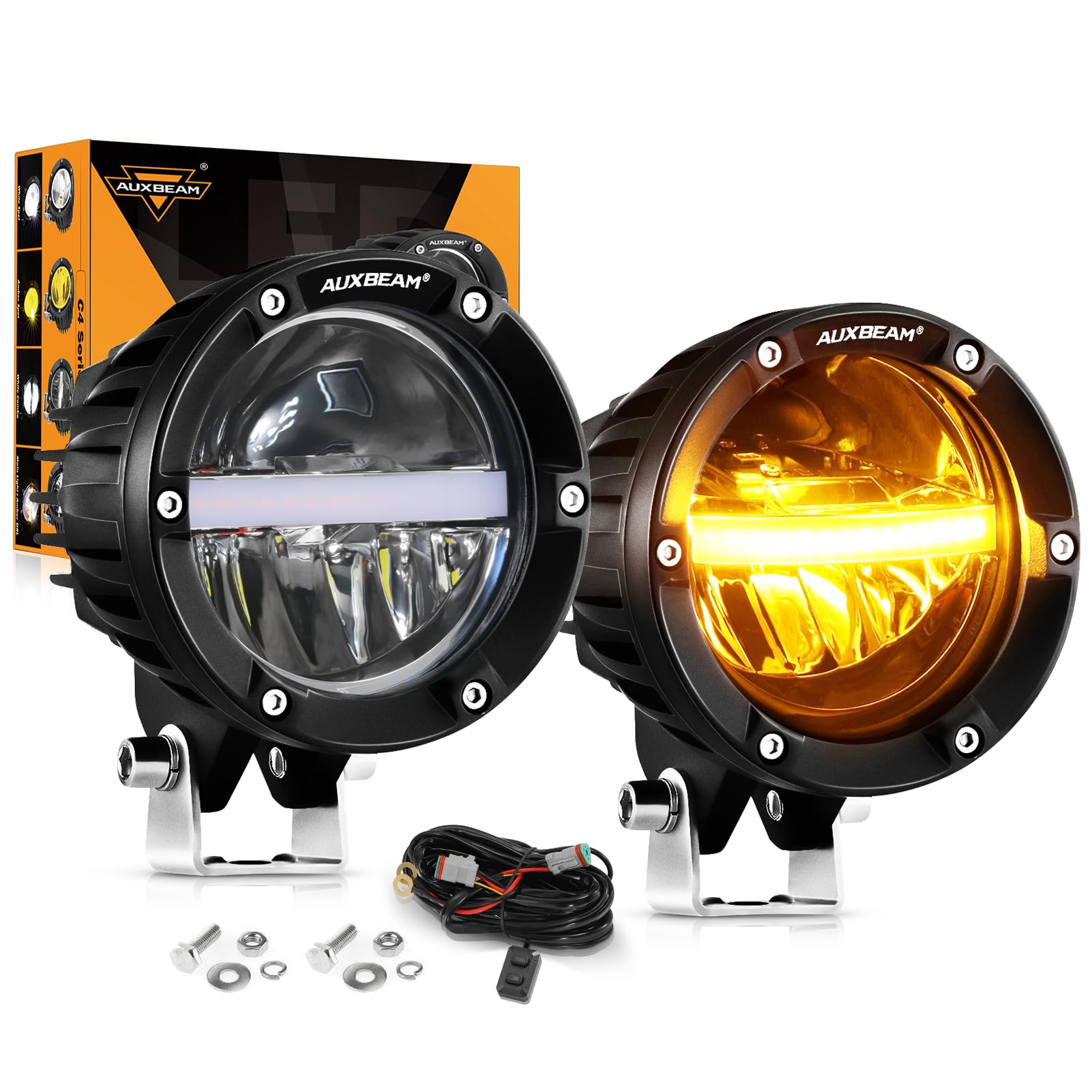 Amazon.com: Auxbeam 4In LED Offroad Lights 2PCS, 110W Round LED