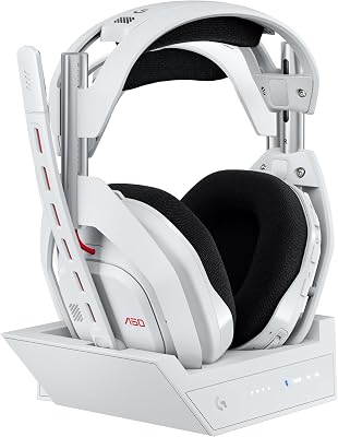 Logitech G Astro A50 Lightspeed Auriculares inalámbricos para Gaming + Base (5.ª Gen), Pro-G Graphene, Cambio Entre 3 Sistemas, USB-C, Xbox, PS5, PC, Nintendo Switch, Switch 2, Bluetooth – Blanco
