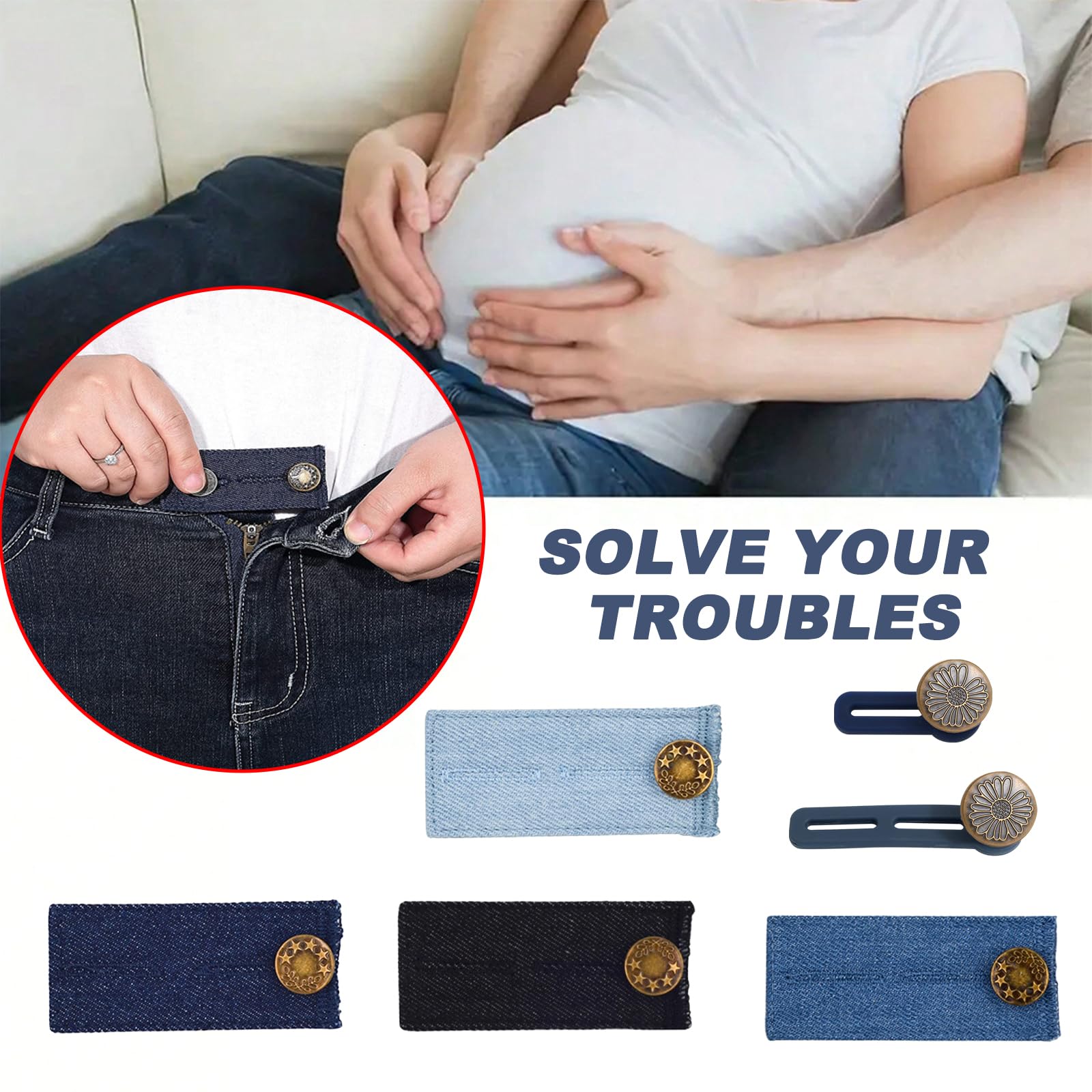 10 Extensions De Bouton De Pantalon – Élargisseur Réglable Pour Jeans, Jupes, Grossesse – Ajustement Sans Couture, Confort Immédiat – Lot économique