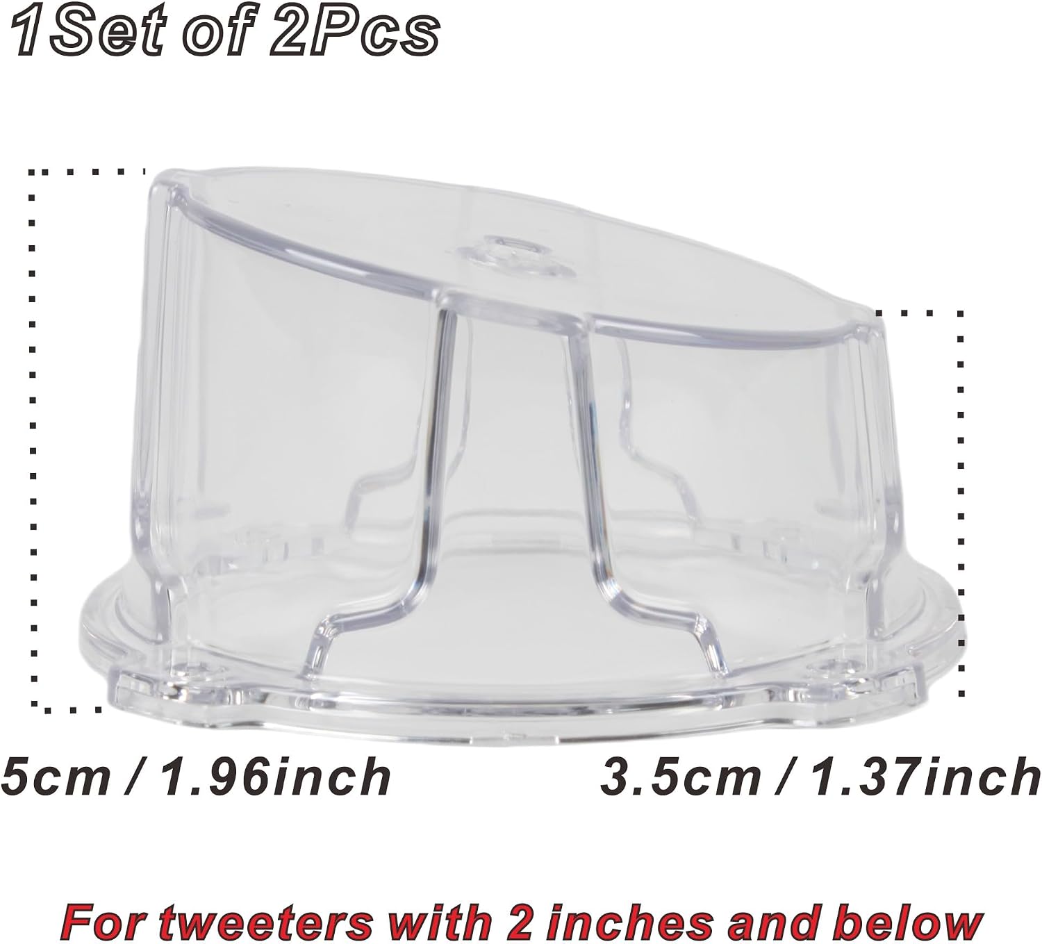 2PCS 2'' Universal Speaker Tweeter Boxes for UTV ATV RV Boat Trunk Trailer Golf Cart Marine Speaker Enclosures Pods Mount Spacer Rear Deck Kick Panel Box (Transparent, 2 inch and Below) image 5