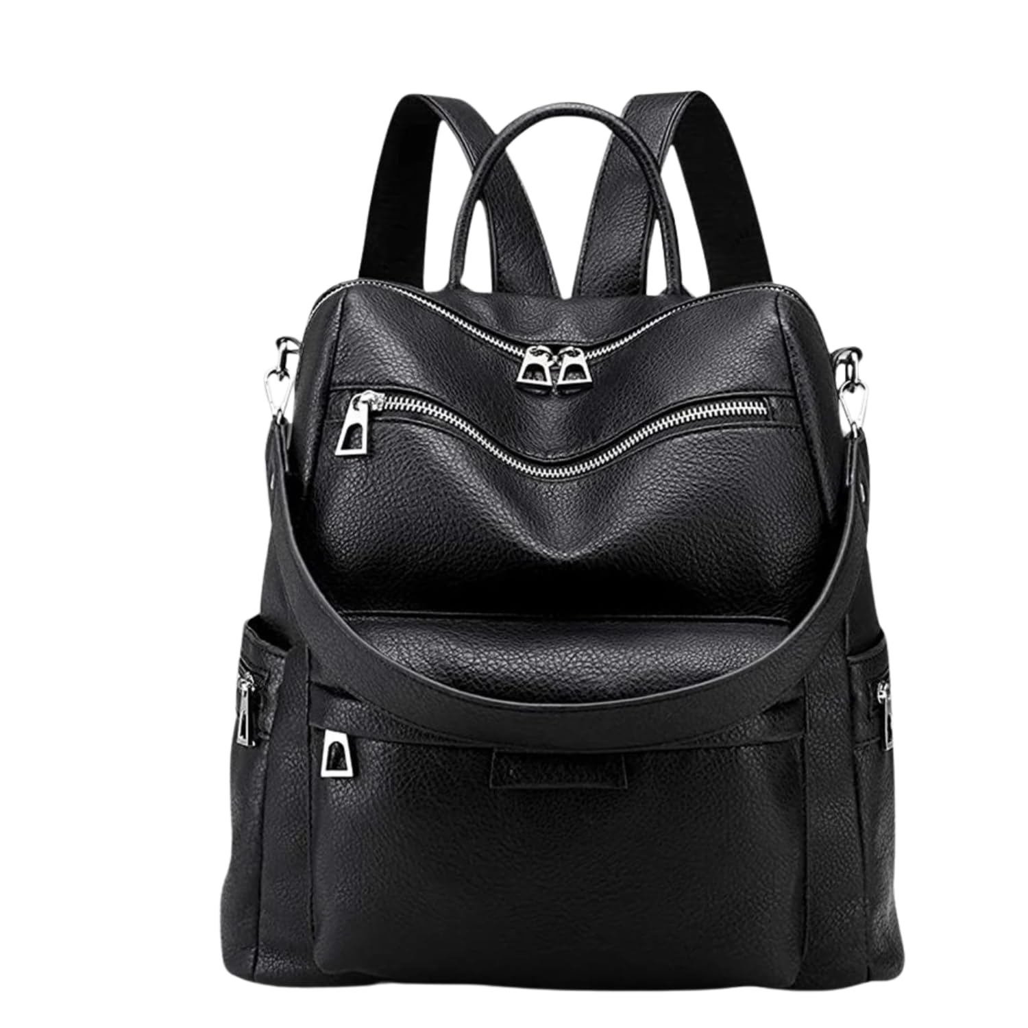 jaisom Women's Fashion Backpack Purse | Multipurpose Backpack Handbag for Women | Convertible Shoulder Bag | Stylish Casual Travel College Office Backpack | PU Leather Ladies Daypack (Buzzz Black._BZ)-picture-36